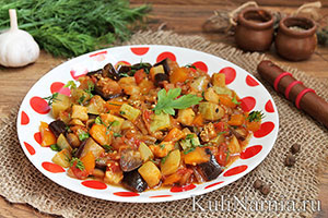 ​Овощное рагу с баклажанами и кабачками — рецепт с фото пошагово
