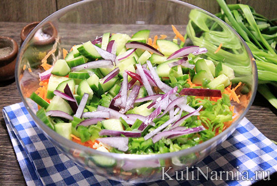Салат из свежей капусты и огурцов рецепт