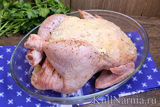 Рецепт с фото курицы целиком в духовке