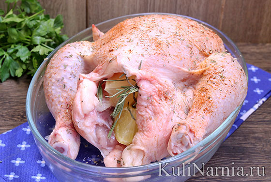Рецепт с фото курицы в духовке целиком
