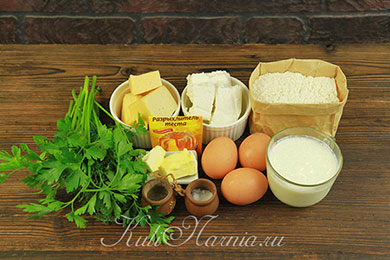 Ингредиенты для ленивых хачапури с сыром