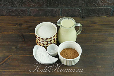 Ингредиенты для горячего шоколада из какао